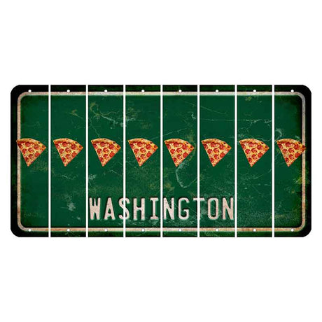 Washington Green Cut License Plate Strips (Set of 8) Pizza