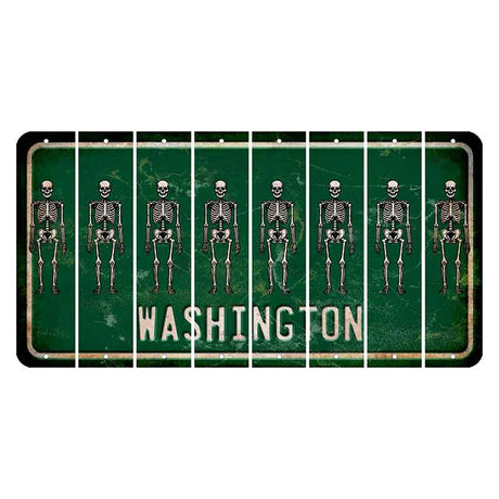 Washington Green Cut License Plate Strips (Set of 8) Skeleton