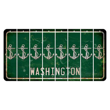 Washington Green Cut License Plate Strips (Set of 8) Boat Anchor