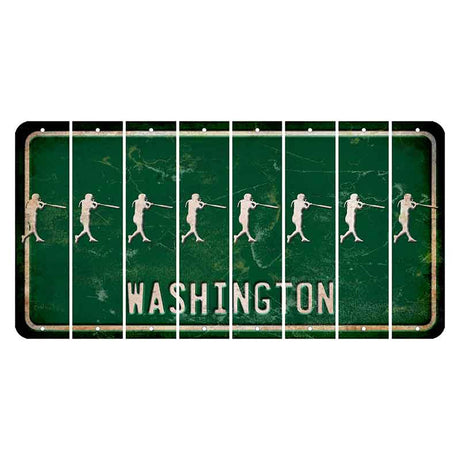 Washington Green Cut License Plate Strips (Set of 8) Softball Batter