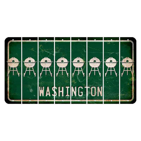 Washington Green Cut License Plate Strips (Set of 8) Grill