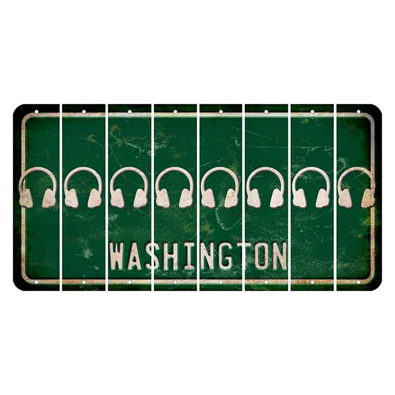 Washington Green Cut License Plate Strips (Set of 8) Headphones