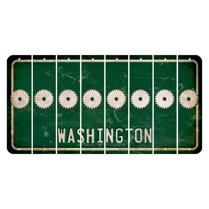 Washington Green Cut License Plate Strips (Set of 8) Saw Blade