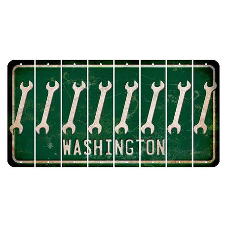 Washington Green Cut License Plate Strips (Set of 8) Wrench