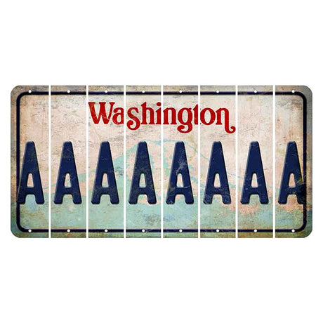 Washington Mount Rainier Cut License Plate Strips (Set of 8) A