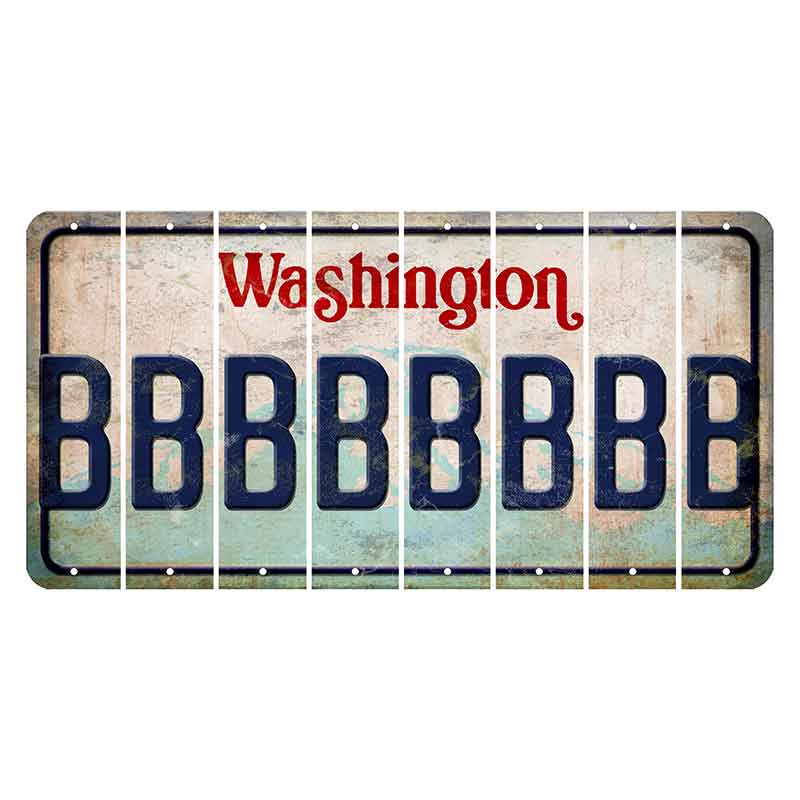 Washington Mount Rainier Cut License Plate Strips (Set of 8) B