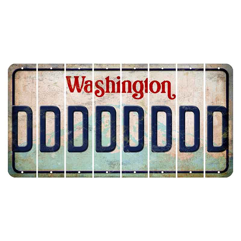 Washington Mount Rainier Cut License Plate Strips (Set of 8) D