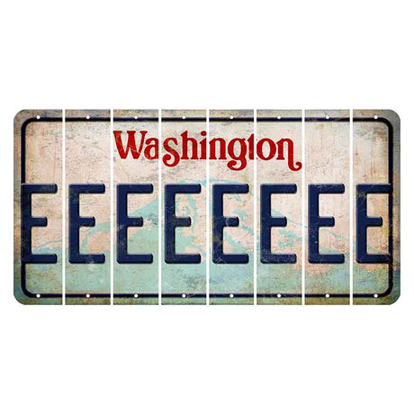 Washington Mount Rainier Cut License Plate Strips (Set of 8) E