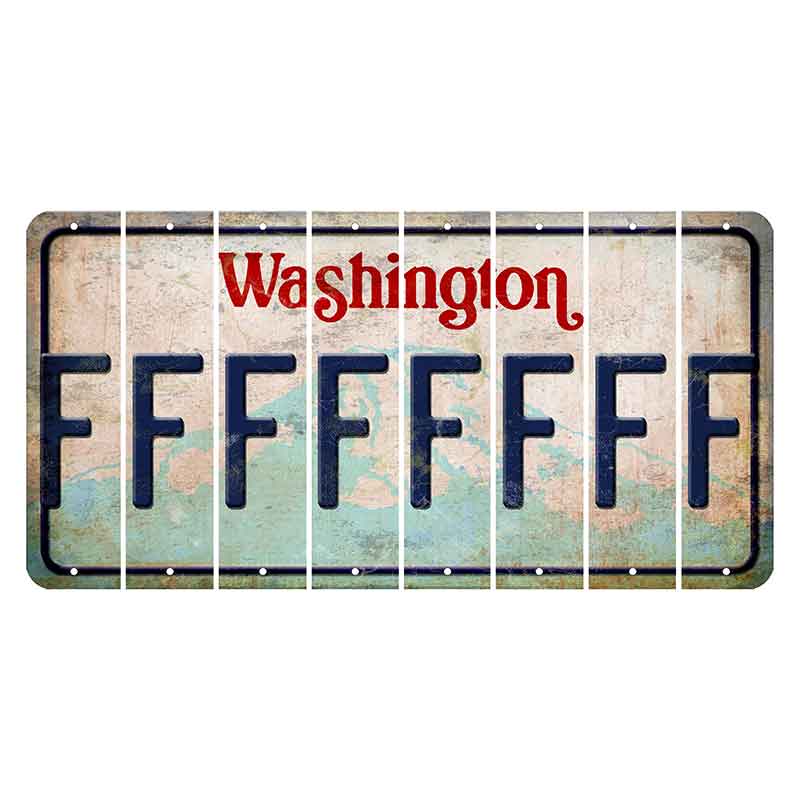 Washington Mount Rainier Cut License Plate Strips (Set of 8) F