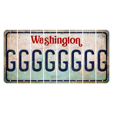 Washington Mount Rainier Cut License Plate Strips (Set of 8) G