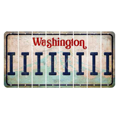 Washington Mount Rainier Cut License Plate Strips (Set of 8) I