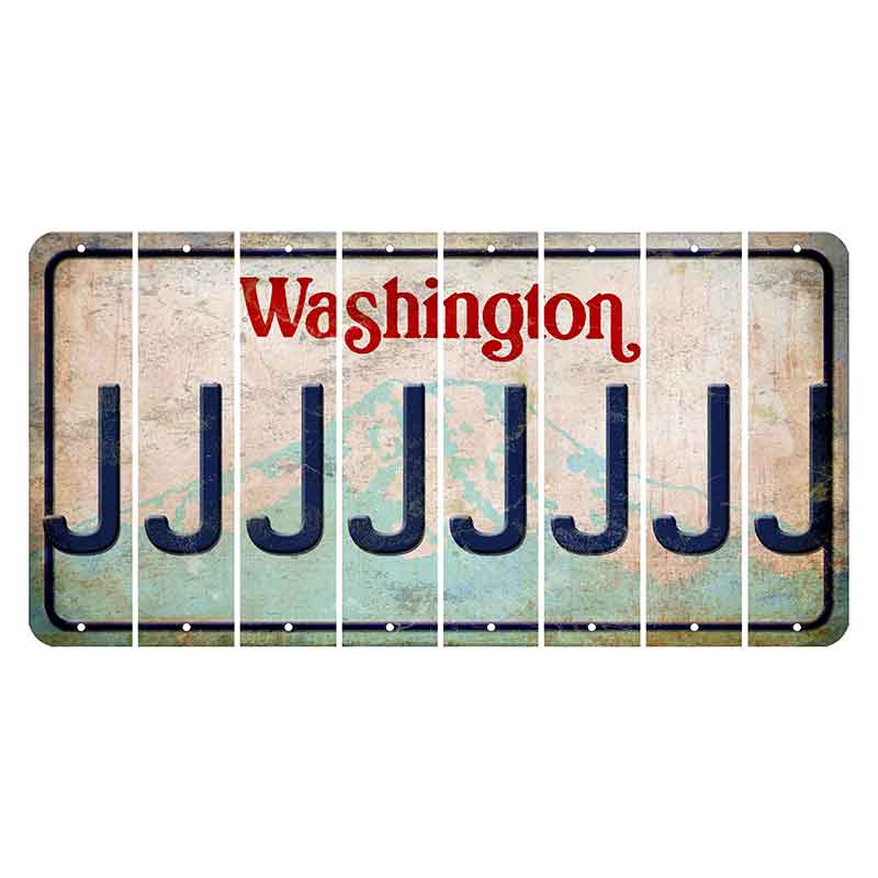 Washington Mount Rainier Cut License Plate Strips (Set of 8) J