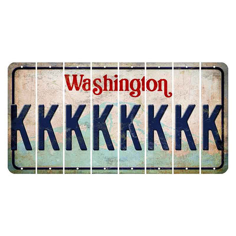 Washington Mount Rainier Cut License Plate Strips (Set of 8) K