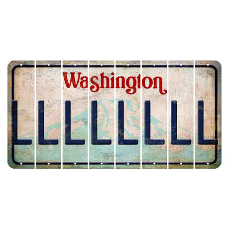 Washington Mount Rainier Cut License Plate Strips (Set of 8) L