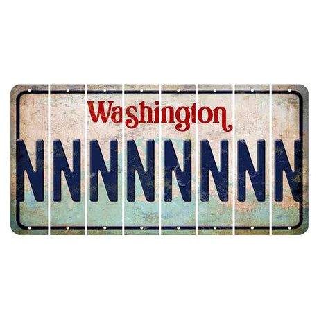 Washington Mount Rainier Cut License Plate Strips (Set of 8) N