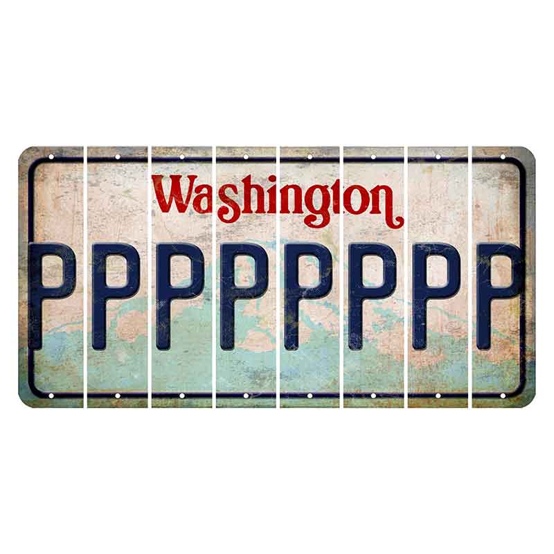 Washington Mount Rainier Cut License Plate Strips (Set of 8) P