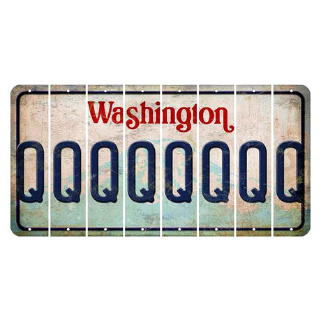 Washington Mount Rainier Cut License Plate Strips (Set of 8) Q