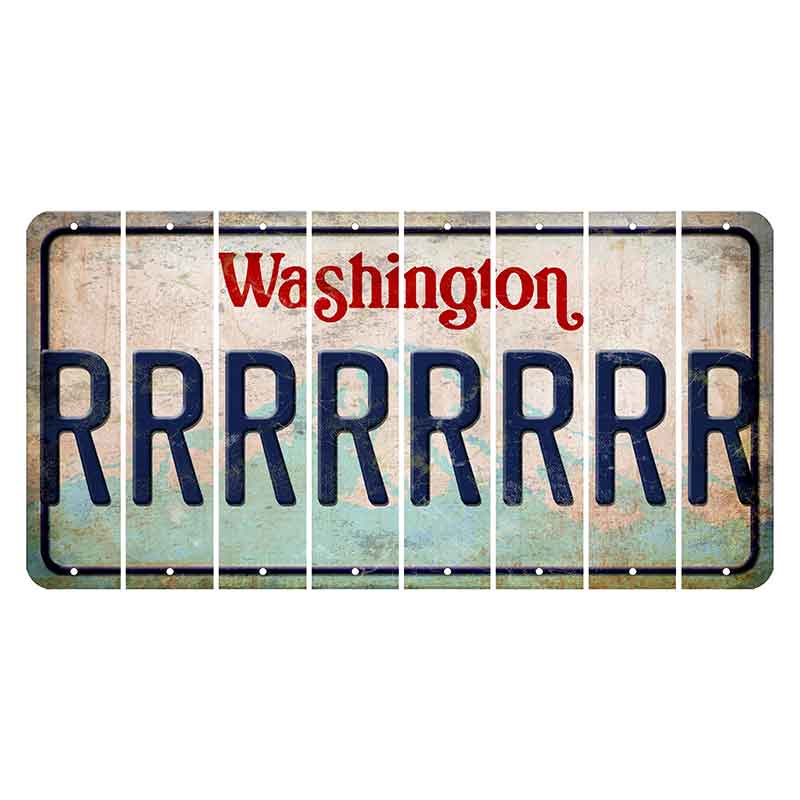 Washington Mount Rainier Cut License Plate Strips (Set of 8) R