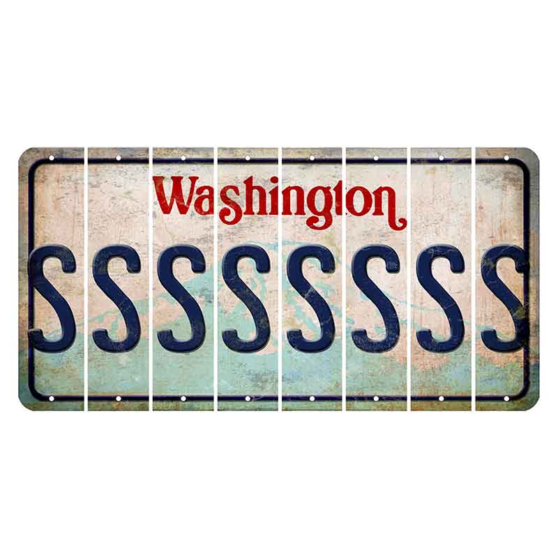 Washington Mount Rainier Cut License Plate Strips (Set of 8) S