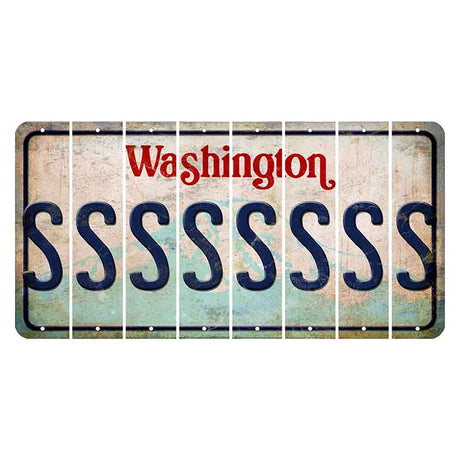 Washington Mount Rainier Cut License Plate Strips (Set of 8) S