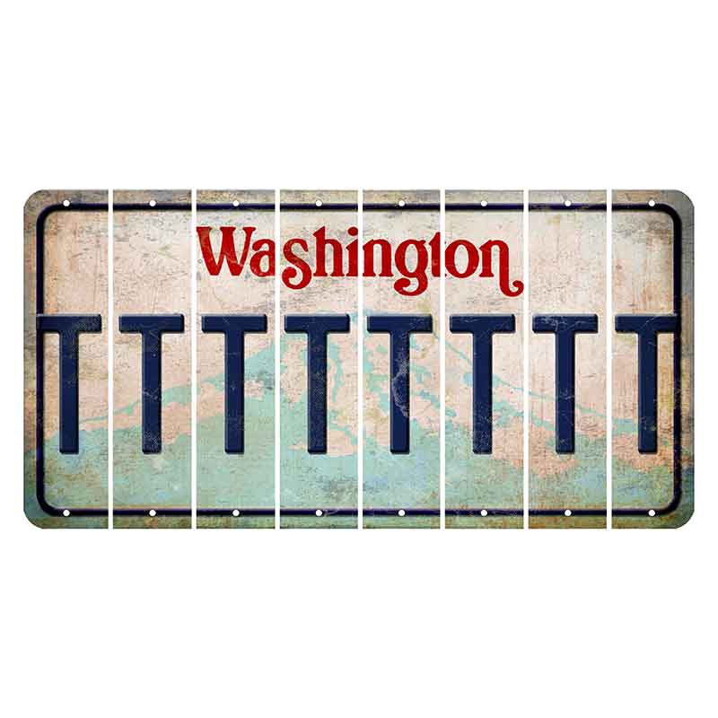 Washington Mount Rainier Cut License Plate Strips (Set of 8) T