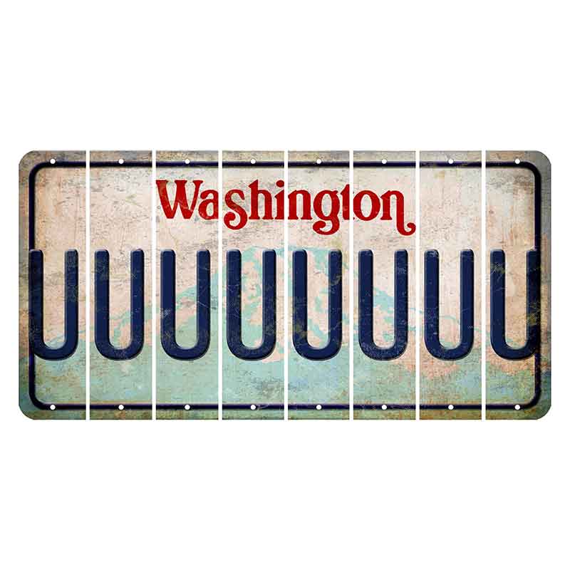 Washington Mount Rainier Cut License Plate Strips (Set of 8) U