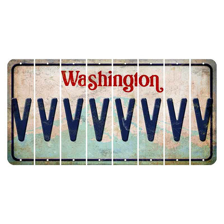 Washington Mount Rainier Cut License Plate Strips (Set of 8) V