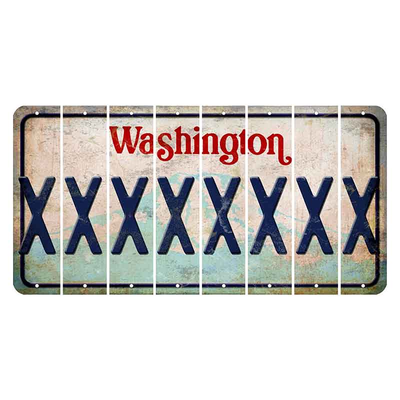 Washington Mount Rainier Cut License Plate Strips (Set of 8) X