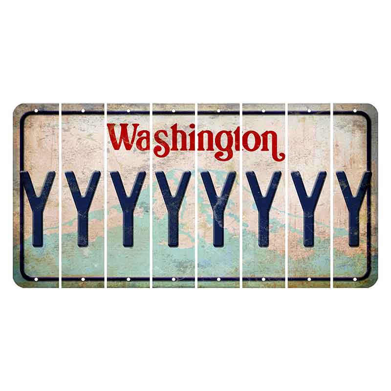 Washington Mount Rainier Cut License Plate Strips (Set of 8) Y