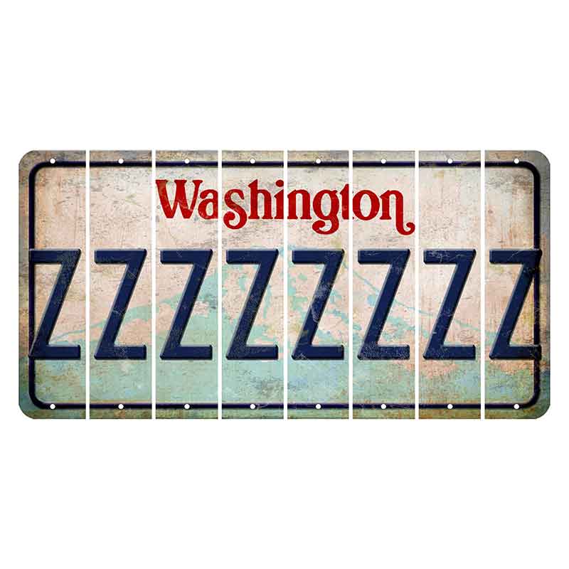 Washington Mount Rainier Cut License Plate Strips (Set of 8) Z