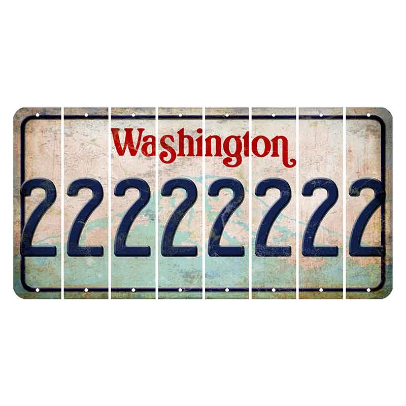 Washington Mount Rainier Cut License Plate Strips (Set of 8) 2