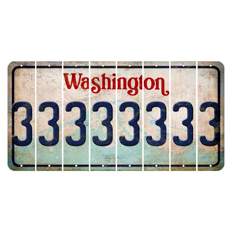 Washington Mount Rainier Cut License Plate Strips (Set of 8) 3