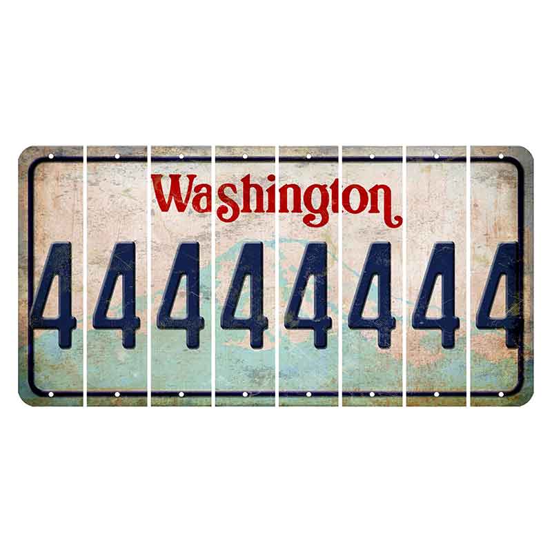 Washington Mount Rainier Cut License Plate Strips (Set of 8) 4