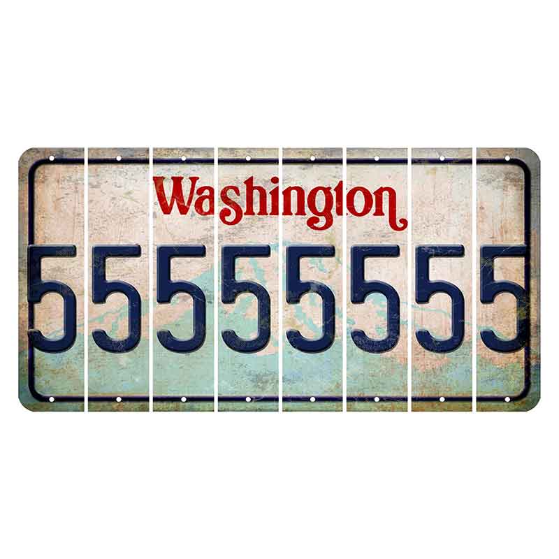 Washington Mount Rainier Cut License Plate Strips (Set of 8) 5