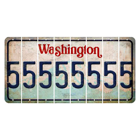 Washington Mount Rainier Cut License Plate Strips (Set of 8) 5