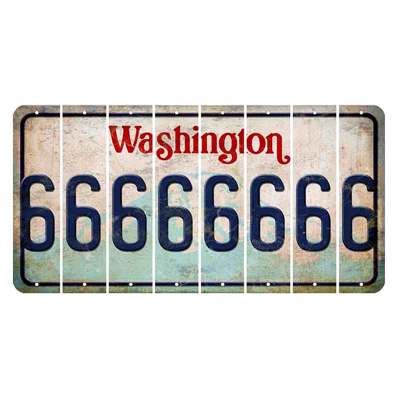 Washington Mount Rainier Cut License Plate Strips (Set of 8) 6