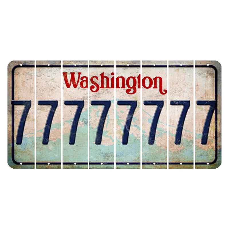 Washington Mount Rainier Cut License Plate Strips (Set of 8) 7