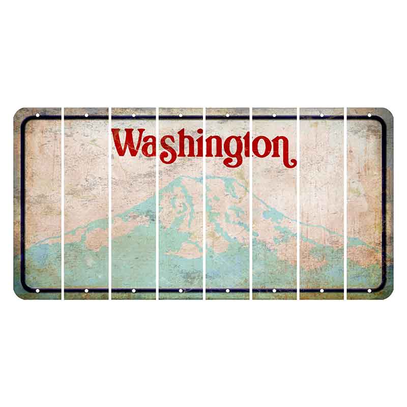 Washington Mount Rainier Cut License Plate Strips (Set of 8) Blank