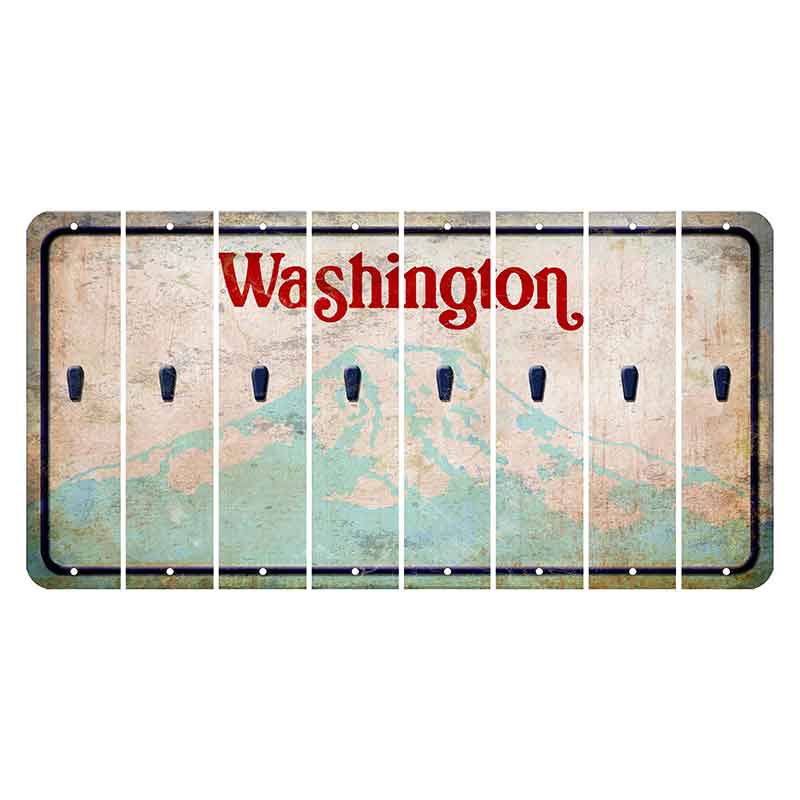 Washington Mount Rainier Cut License Plate Strips (Set of 8) Apostrophe