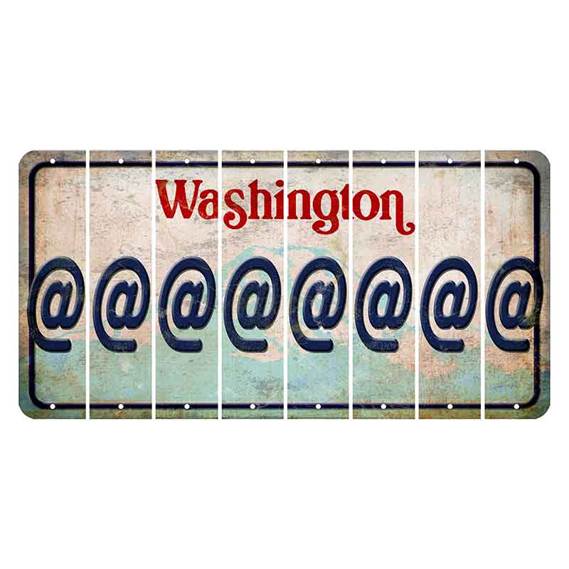 Washington Mount Rainier Cut License Plate Strips (Set of 8) At Sign