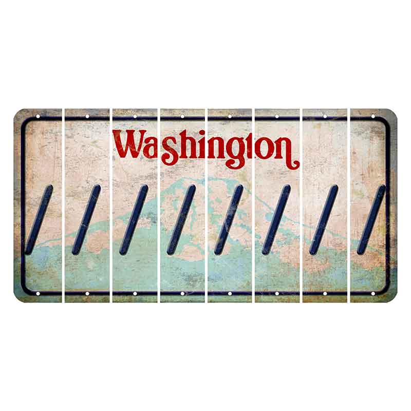 Washington Mount Rainier Cut License Plate Strips (Set of 8) Forward Slash