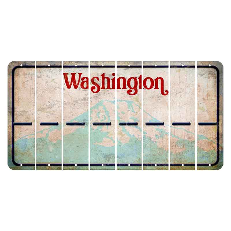 Washington Mount Rainier Cut License Plate Strips (Set of 8) Hyphen