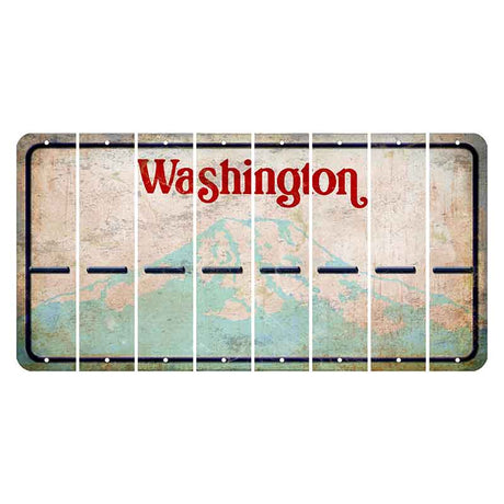 Washington Mount Rainier Cut License Plate Strips (Set of 8) Hyphen