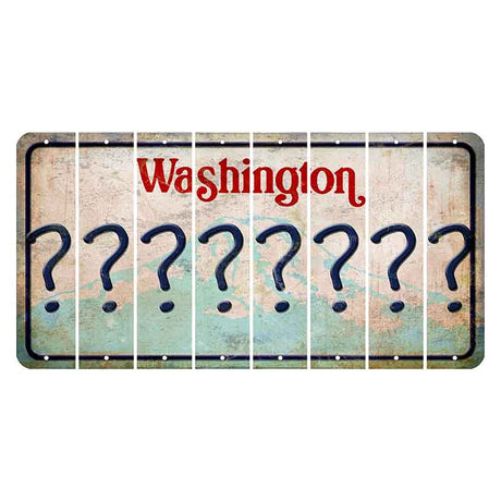 Washington Mount Rainier Cut License Plate Strips (Set of 8) Question Mark