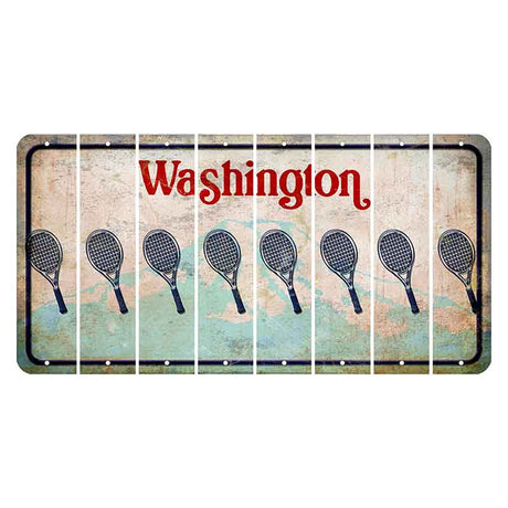 Washington Mount Rainier Cut License Plate Strips (Set of 8) Tennis Racket