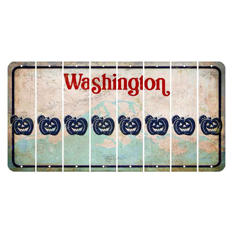 Washington Mount Rainier Cut License Plate Strips (Set of 8) Pumpkin