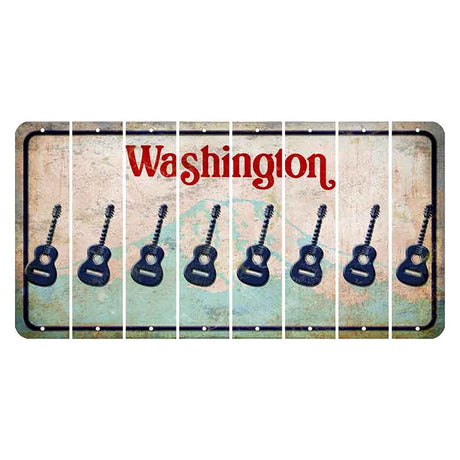 Washington Mount Rainier Cut License Plate Strips (Set of 8) Guitar