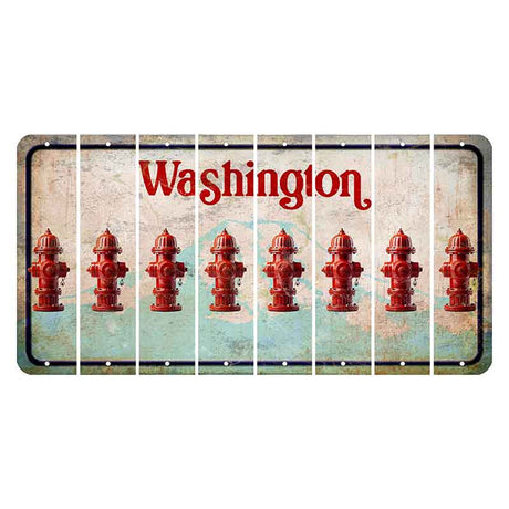 Washington Mount Rainier Cut License Plate Strips (Set of 8) Fire Hydrant