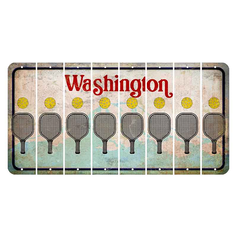 Washington Mount Rainier Cut License Plate Strips (Set of 8) Pickleball