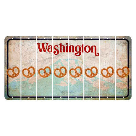 Washington Mount Rainier Cut License Plate Strips (Set of 8) Pretzel